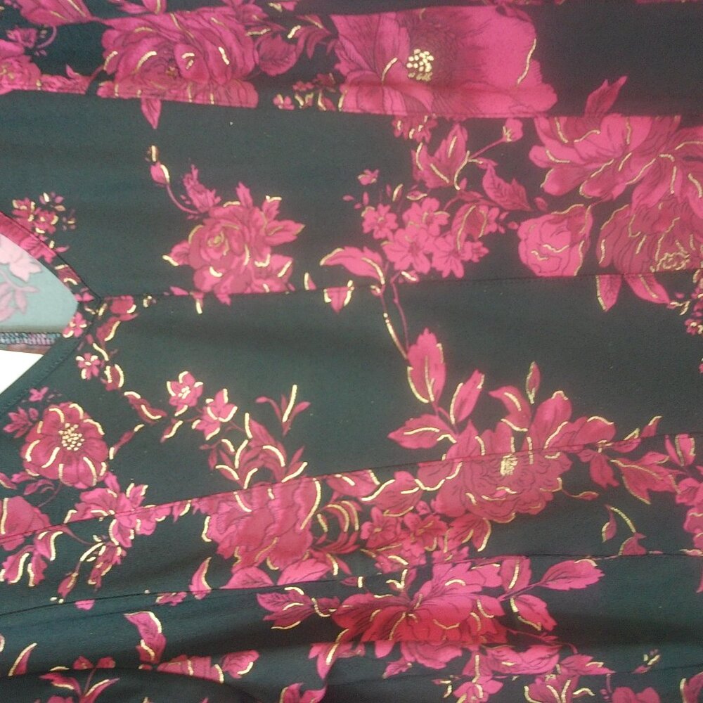 NWTS Sami & Jo Black Floral 3/4 Sleeve Tunic Top Size 1X - Picture 3 of 5